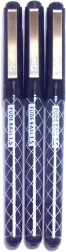 OHTO Fude Bolígrafo de Punta Extra Gruesa, 1.5mm, tinta negra, 3 bolígrafos por paquete (importación de Japón) [Paquete Original Komainu-Dou]