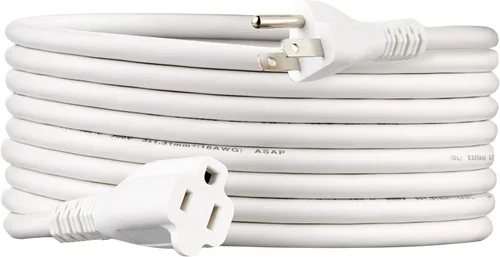 Miniatura 28 de Amazon Basics Cable de extensión, 13 amperios, 125 V, 20 pies, color negro, paquete de 2