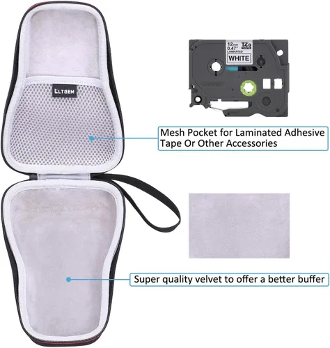 Miniatura 6 de LTGEM - Funda compatible con Brother P-Touch PTH110/PTH110BP/P-Touch PTH111 Pro/PTE110/PT-H100 etiquetadora, bolsa de almacenamiento de viaje