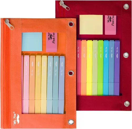 Miniatura 30 de Mr. Pen - Estuche para lápices de 2 piezas - Estuche con cremallera para lápices para carpeta de 3 anillas