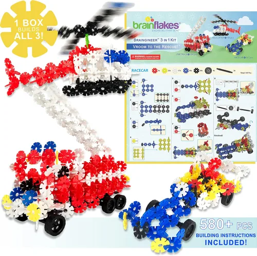 Miniatura 3 de Brain Flakes Kit de construcción 3 en 1 con instrucciones detalladas paso a paso (idioma español no garantizado) – 580 piezas para construir los 3