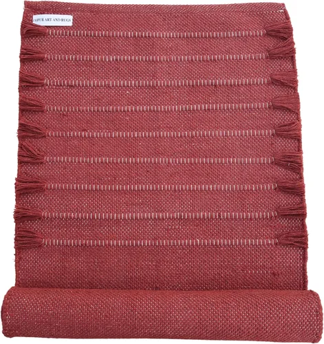 Miniatura 14 de Jaipur Art & Rugs - Alfombra de yoga de algodón, respetuosa con el medio ambiente, tejida a mano, gruesa (0.945 x 2.835 x 0.197 in)