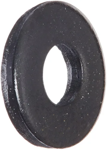 Arandela plana de acero, acabado de óxido negro, ASME B18.22.1, tamaño de tornillo No. 6, diámetro interior de 5/32 pulgadas, diámetro exterior de