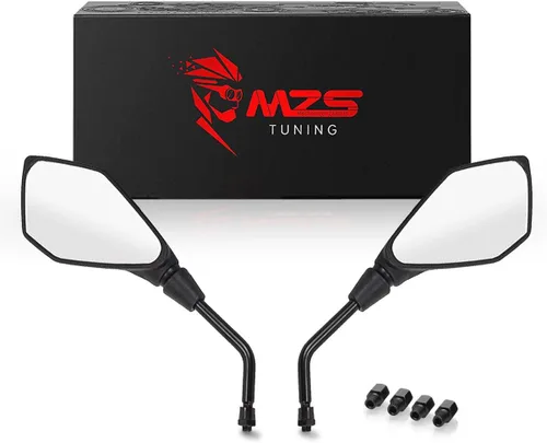 MZS - Espejos retrovisores de motocicleta de 0.394 pulgadas, manillar ajustable de 360°, compatible con Z125 Z400 Z500 Z650 Z750 Z800 Z900 Z1000
