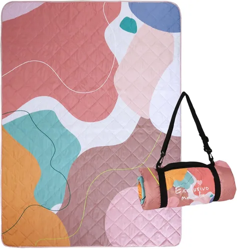 Miniatura 9 de Exclusivo Mezcla Manta de picnic impermeable de 60 x 80 pulgadas, manta de camping moderna a prueba de arena de poliéster floral multicolor grande