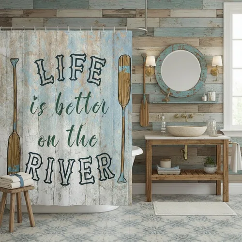 Miniatura 12 de Homewish Cortina de ducha con diseño de perros, juego de cortina de ducha de automóvil verde para niños y adultos, cortina de baño de verano
