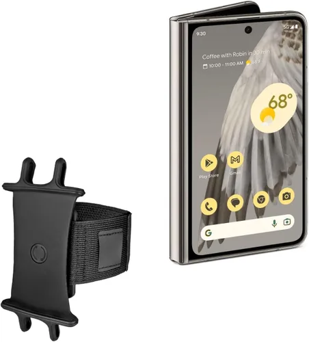BoxWave Funda compatible con Google Pixel Fold - Brazalete deportivo ActiveStretch ajustable, para entrenamiento y correr, color negro azabache