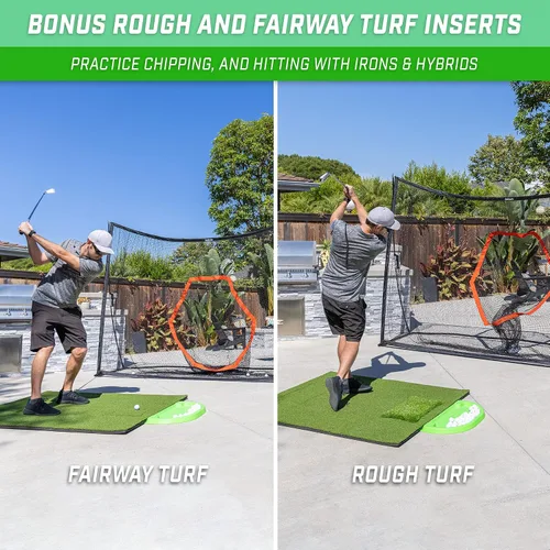 Miniatura 7 de GoSports Tapete de práctica de golf de 5 pies x 4 pies PRO, incluye 5 inserciones intercambiables para la instrucción definitiva en casa