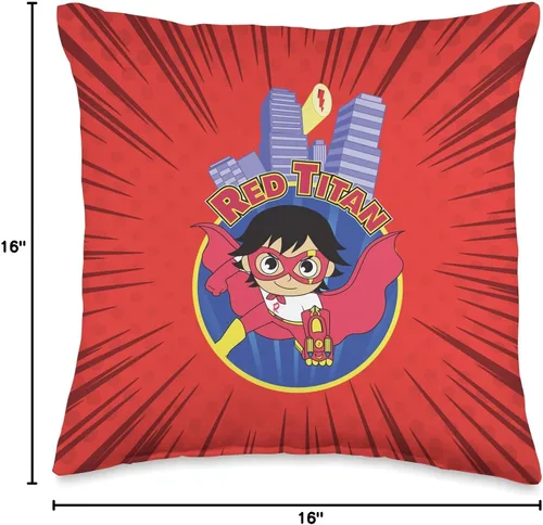 Miniatura 4 de Ryan's World Universe Red Titan - Almohada de 16 x 16 pulgadas, multicolor