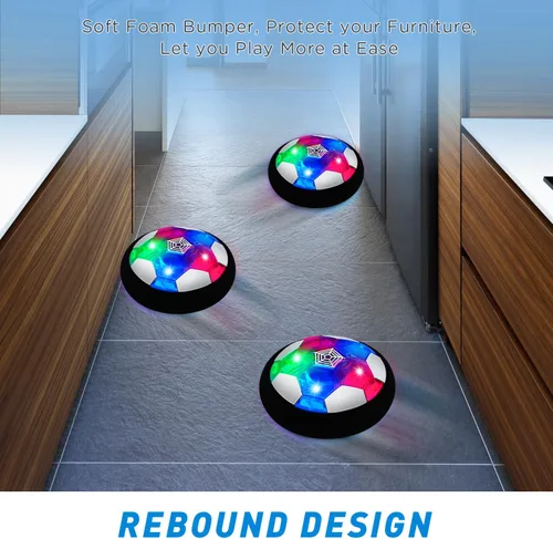 Miniatura 4 de Pelota de Fútbol LED Flotante Juguetes para Niños, Pelota de Entrenamiento con Poder de Aire para Niños Jugando Fútbol en Interiores y Exteriores