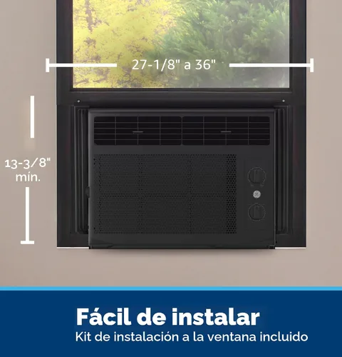 Miniatura 3 de GE - Unidad de aire acondicionado para ventana, 5,000 BTU para habitaciones pequeñas de hasta 150 pies cuadrados. Con ventilador ajustable manual