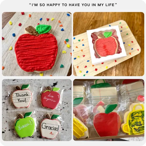 Miniatura 4 de LUBTOSMN Juego de cortadores de galletas de manzana, tamaño 3.5 pulgadas, 2.7 pulgadas, 1.9 pulgadas, 3 piezas, cortadores de galletas