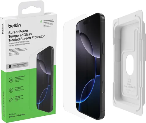 Miniatura 15 de Belkin ScreenForce InvisiGlass - Protector de pantalla de privacidad para iPhone 16 Plus, protección contra impactos resistente a los arañazos
