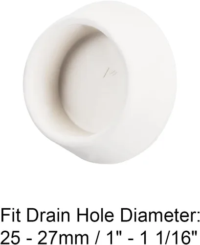 Miniatura 4 de uxcell Tapón de goma para fregadero, tapón de drenaje blanco para drenaje de 1 a 1-1/16 pulgadas con anillo para colgar para tina, cocina y baño, 3