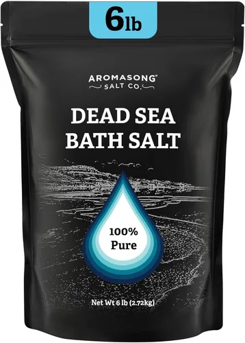 Aromasong Baño de sal del mar muerto remojo 6 libras. Paquete a granel – Sales del Mar Muerto 100% naturales para remojar, relajar y desintoxicar la