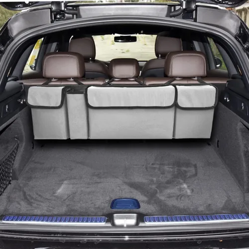 Miniatura 6 de AUCELI Organizador de Maletero para Auto, Organizador Colgante Grande para Asiento Trasero con Correas Ajustables, Bolsa de Carga Plegable