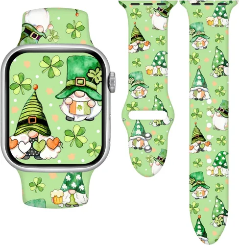 Miniatura 19 de Correa de reloj Holidays compatible con Apple Watch Series 11 10 9 8 7 6 5 4 3 Ultra SE para mujeres y hombres, correa de calabaza de silicona suave