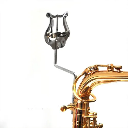 Soporte de clip de partitura para saxofón alto, acero inoxidable, soporte de abrazadera de lira para saxofón alto
