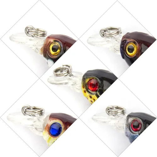 Miniatura 3 de Micro señuelos de pesca, cebos de crankbaits, mini señuelo de pesca Swimbaits Micro Crank Baits Topwater Señuelos para agua dulce y salada, semillas