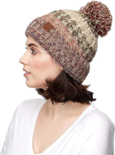 Miniatura 5 de C.C Exclusives - Gorro con pompón para mujer, diseño de semilla de invierno.