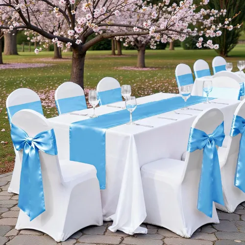 Miniatura 80 de mds - Lote de 10 lazos de satén para sillas de boda y eventos, para decoración de fiestas, 30 colores, Satin, 10 Verde oliva