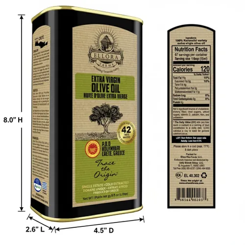 Miniatura 2 de Ellora Farms, Aceite de oliva virgen extra griego PDO, origen único, variedad única, aceite de oliva prensado en frío y rastreable, cosechado