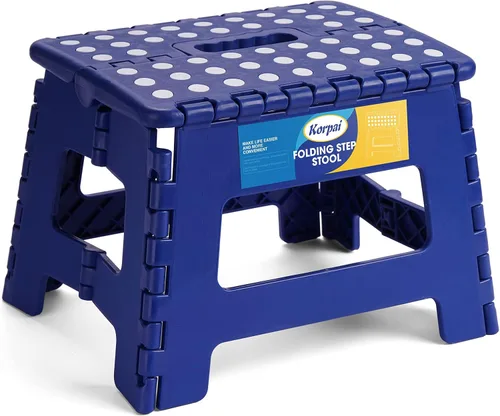 Miniatura 14 de Korpai Taburete plegable de 16 pulgadas para adultos y niños con capacidad para hasta 300 libras, taburetes plegables antideslizantes con mango