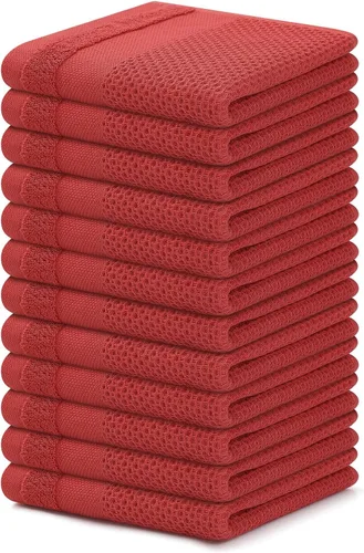 Miniatura 45 de Homaxy Paños de cocina 100% algodón, paquete de 8 – 12 x 12 pulgadas, tejido de gofre, muy suaves y absorbentes, paños de cocina de secado rápido