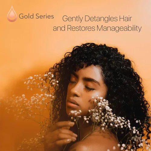 Miniatura 6 de Gold Series - Mascarilla sin enjuague para el cabello, aceite de argán enriquecida con queratina, nutritiva y desenredante suavemente