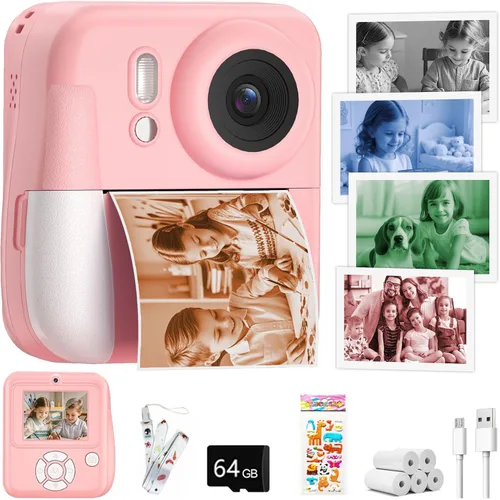 Miniatura 8 de Cámara para Niños con Impresión Instantánea de Fotos a Color, Cámara de Impresión Instantánea de Doble Lente para Niños, Juguete de Cámara Digital