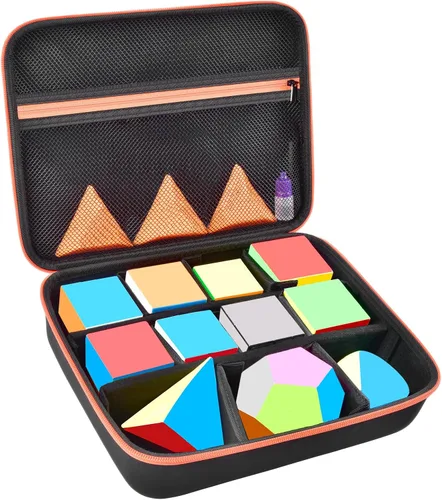 Speed Cube - Estuche de almacenamiento compatible con Rubik Cube para cubos de rompecabezas mágicos GAN, soporte para bolsa de transporte con malla