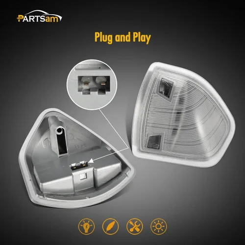 Miniatura 4 de Partsam Espejo lateral LED luz intermitente izquierda y derecha Lámparas de remolque Lente de cubierta transparente compatible con Ram 1500 2500