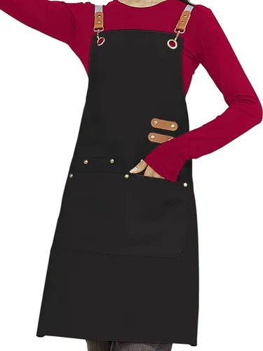 Delantal con espalda cruzada para mujeres y hombres con bolsillos grandes, delantal de chef para cocinar, lona impermeable, delantales de cocina,