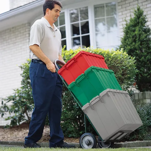 Miniatura 3 de Contenedor de plástico para almacenamiento y distribución 39120 de Akro-Mils, con tapa con bisagras, de 21.5 x 15 x 12.5 pulgadas, 6 unidades Verde