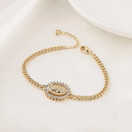 Miniatura 38 de HZMAN Pulsera de cruz con cuentas de rosario virgen de Guadalupe ajustable para mujer, regalo de joyería