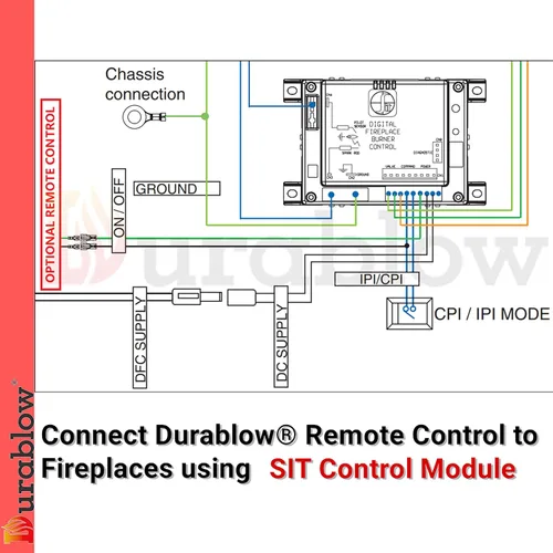 Miniatura 4 de Durablow TR2001 - Kit de control remoto de encendido y apagado para chimenea de gas con válvula Millivolt o módulo de encendido electrónico, caja