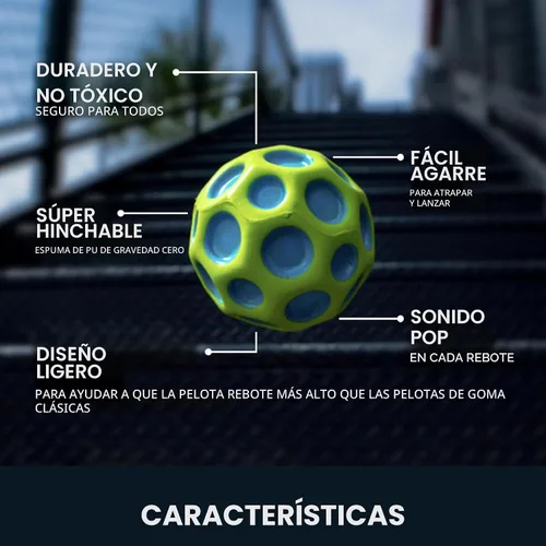 Miniatura 4 de Waboba Paquete de 2 Pelotas Moon con Degradado - Pelotas Súper Saltarinas para Pared para Niños y Adolescentes - Juguete Deportivo de Exterior como