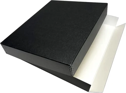 Miniatura 213 de Lineco Archival Caja de almacenamiento para impresión de 13x19 pulgadas, diseño frontal abatible, 13 1/2 x 19 1/2 x 3 pulgadas, color exterior: negro