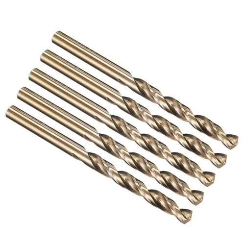 Miniatura 182 de PATIKIL Broca Jobber de 0.039 in, vástago recto M35 cobalto 5% acero de alta velocidad 135° acabado dorado para metal duro de acero inoxidable - 2