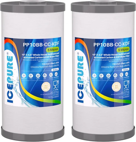 Miniatura 12 de ICEPURE Filtro de agua para toda la casa de 10 x 4.5 pulgadas, 5 micrones, compatible con GE FXHTC, GXWH40L, RFC-BBSA, W50PEHD, GXWH35F, GNWH38S