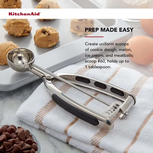 Miniatura 6 de KitchenAid Juego de 3 cucharas para masa de galletas, color negro