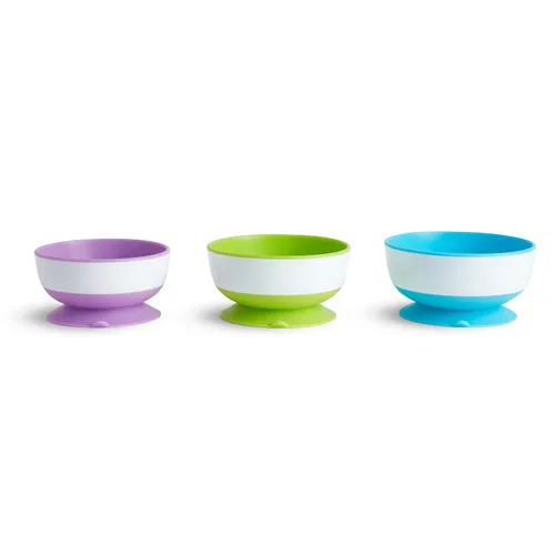 Miniatura 4 de Munchkin® Stay PutTM - Platos de ventosa, cuencos y vasos de aperitivos para niños pequeños (azul/verde/morado)