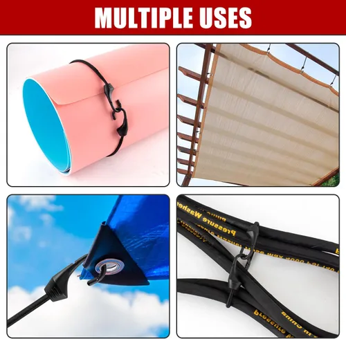 Miniatura 4 de Cuerda elástica pequeña de 2 pulgadas con ganchos, 20 piezas de mini ganchos elásticos resistentes a los rayos UV, cuerdas elásticas de 0.197 in