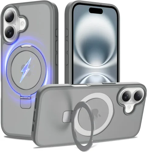 Miniatura 39 de Funda con soporte ultra magnético para iPhone 17 Pro Max [protección militar contra caídas] [compatible con MagSafe] a prueba de golpes, translúcida