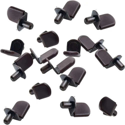 Miniatura 3 de Clavijas de soporte de estante de vidrio de 1/4 pulgadas con funda de vinilo marrón Estilo de soporte Bronce antiguo Paquete de 50