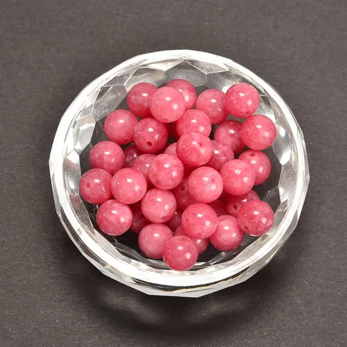 Miniatura 4 de Cuentas sueltas de rodonita teñida de jade de 10mm, redondas y suaves, de gematone natural para joyería y manualidades, 1 cadena de 15 pulgadas Jade