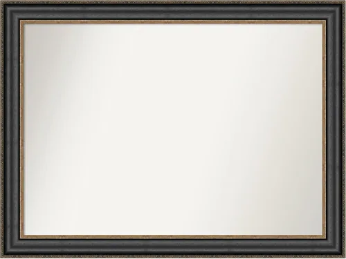 Miniatura 180 de Amanti Art Espejo personalizado, espejo de baño negro puente, espejo de pared o espejo de tocador de baño sobre el fregadero (26 x 26 pulgadas)