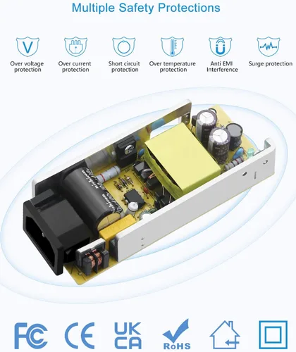 Miniatura 4 de ALITOVE 5V 5A Adaptador Convertidor de Fuente de Alimentación AC a DC 5.5x2.5mm Enchufe AC 100V~240V Entrada para Tira de Luz LED de Píxeles WS2812B