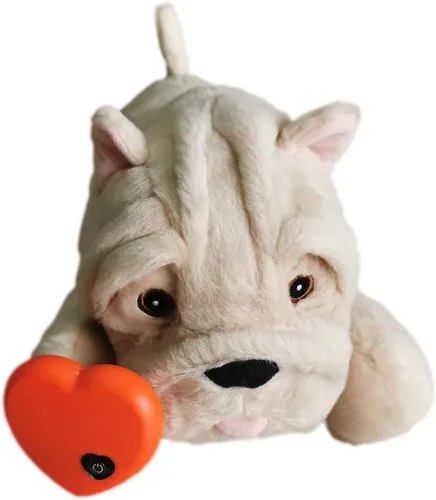 Miniatura 11 de HonourHope Juguete de latido del corazón para perro para aliviar la ansiedad, juguete de felpa suave para mascotas, juguete calmante