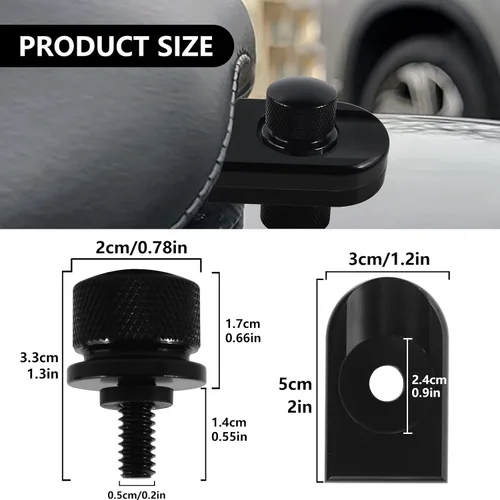 Miniatura 7 de Cromo plateado para perno de asiento Harley Perno/tornillo de acero inoxidable con cubierta de perilla de montaje Compatible con Harley-Davidson